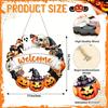 Wooden Halloween Pumpkin Hanging Sign Door Wall Decor Party Home Garden Decoration