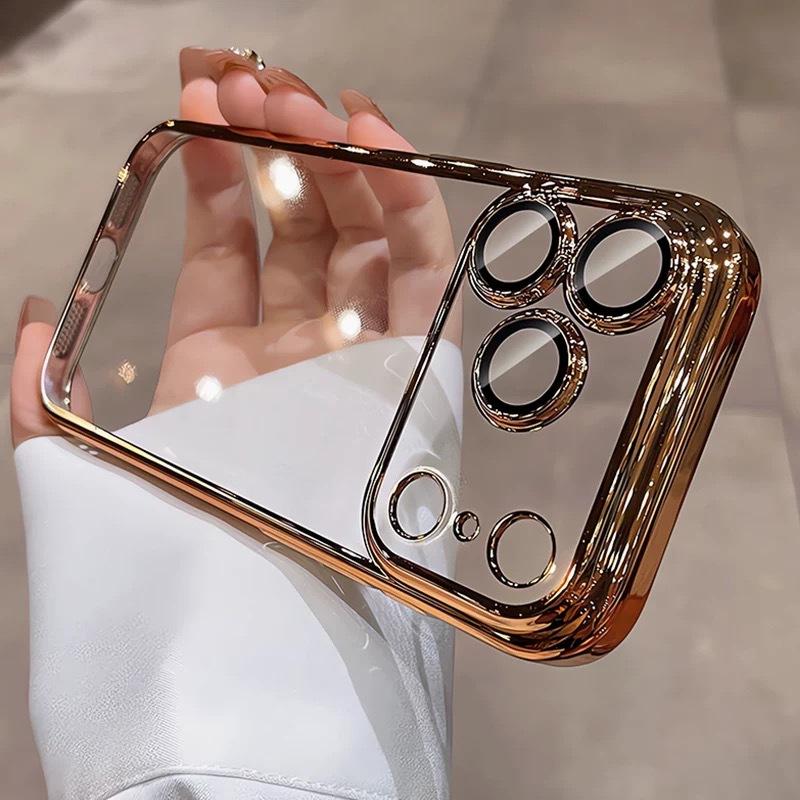 Applicable To Apple 17PROMAX Mobile Phone Case PC Electroplated Glass Lens Film iPhone16 All-inclusive Anti-drop Protective Case