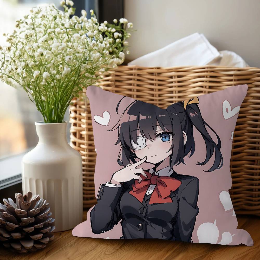 

Love Chunibyo T-Takanashi-Rikka Pillow Covers Cartoon Sofa Decorative Home Double-sided Printing Short Plush Cute Cushion Cover 16x16Inch