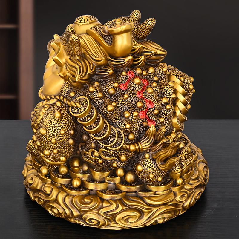 Feng Shui Kupfer Gold Kröte Ornament Ruyi Gold Kröte Dreibeinige Kröte Wohnzimmer Geschäft Schreibtisch Dekoration