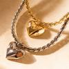 European and American retro chain love pendant necklace lava heart irregular face street retro color preservation