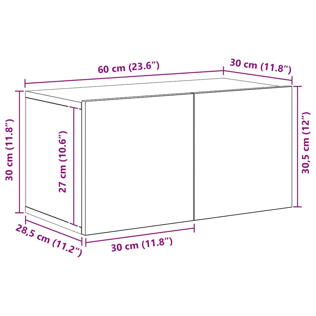 TV Cabinet Set 5 pcs Black Oak Effect Particleboard