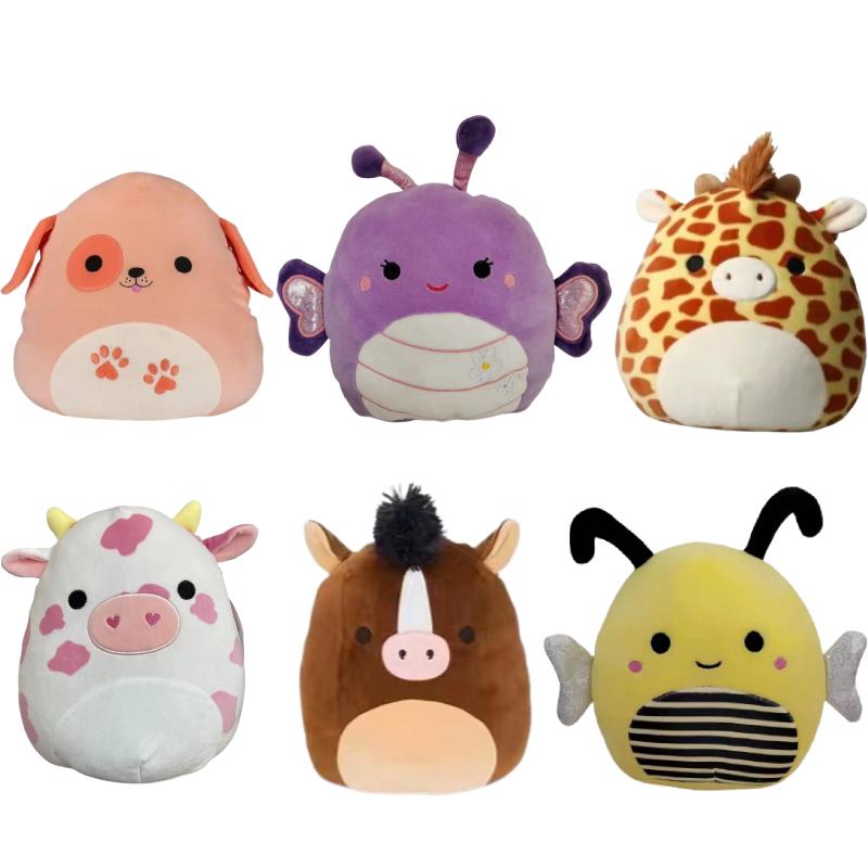Toy Stuffed Squishmallow Cow Bee Dog Plush Doll Animal Pillow Home Gifts Decor
