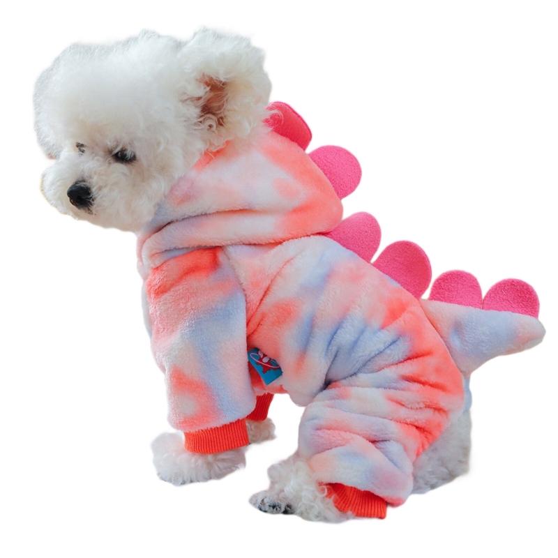 Dog Furry Jumpsuit for Dogs Boy Girl Medium Dogs for Indoor and Outdoor Use Cartoon Dinosaur Clothes Outfit for Pet Dogs