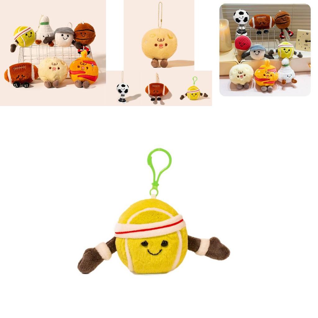 Balls Plush Pendant Badminton Keychain Room Decor Bag Decoration Birthday Gift