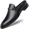 Fashion Genuine Leather Low Heel Slippers Breathable Male Half Footwear Business Casual Flats Half Drag New Arrival Men's Muller Shoes