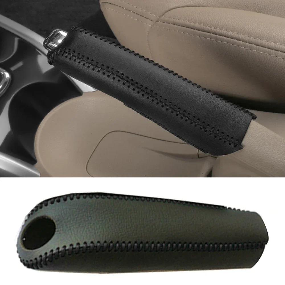Leather Gears Handbrake Cover Auto Interior Accessories for Kia K2 2011 2012 2013 2014 2015 2016 Handle Sleeve Car Accessories
