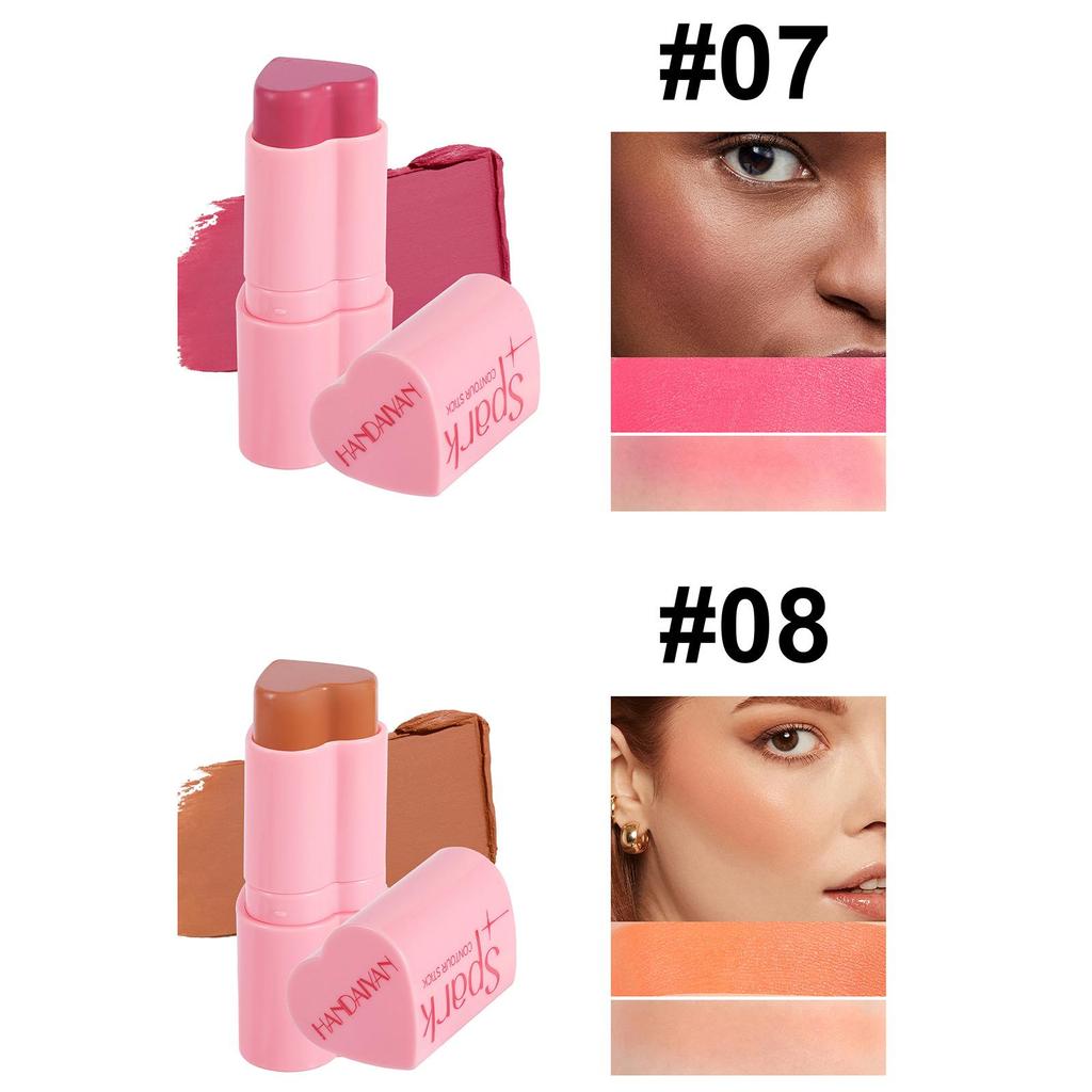 HANDAIYAN Matte Glitter Fard Guancia Ombretto Blush Evidenziatore Stick Rouge Bronzer Impermeabile Penna Contorno Trucco