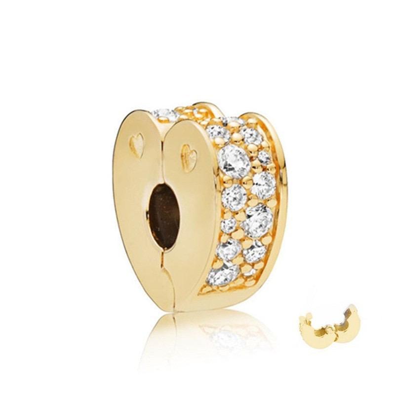 New Shining Path Clear Pavé Clip Charms Fit Originalcharms Bracelet Trinket Copper Charm Bead For Women Jewelry Making
