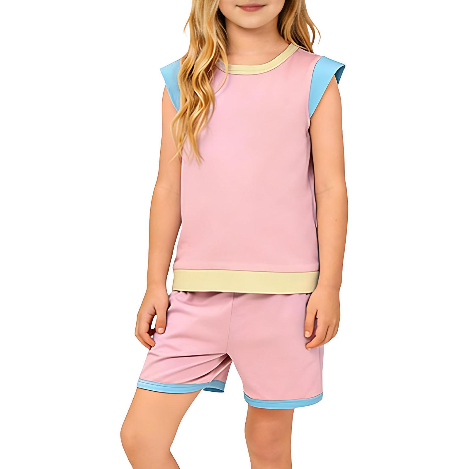 Children s Fashionable Comfortable  Casual Short-sleeve Top And Shorts Two-piece Set 120