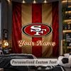 TapestrySan Francisco 49ers Custom Name Text Personalized Wall Hanging Tapestry Home Wall Decor