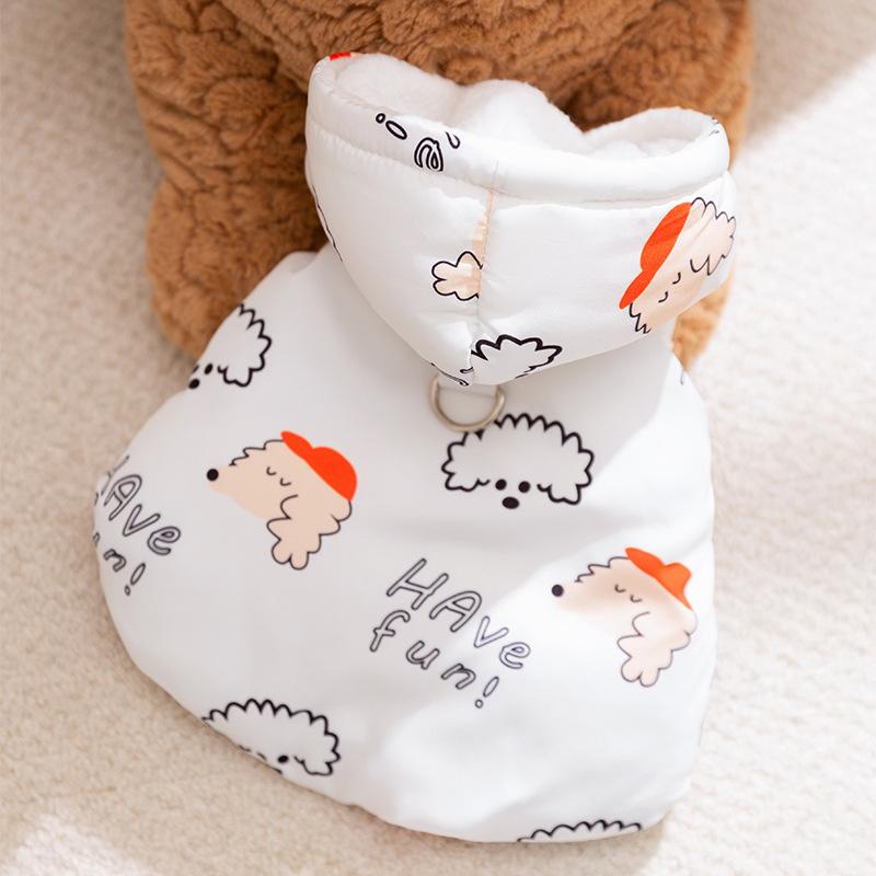 

Милый маленький жилет для собаки с теплым утолщением и принтом животного, осенне-зимняя одежда для маленькой собаки, тедди, питомца XL (recommended weight 11-7.5 kg)