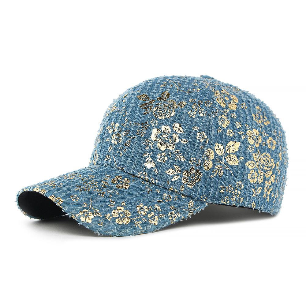 

Кепка бейсболка с твердым верхом и горячим тиснением, женская уличная шляпа от солнца светло-синий