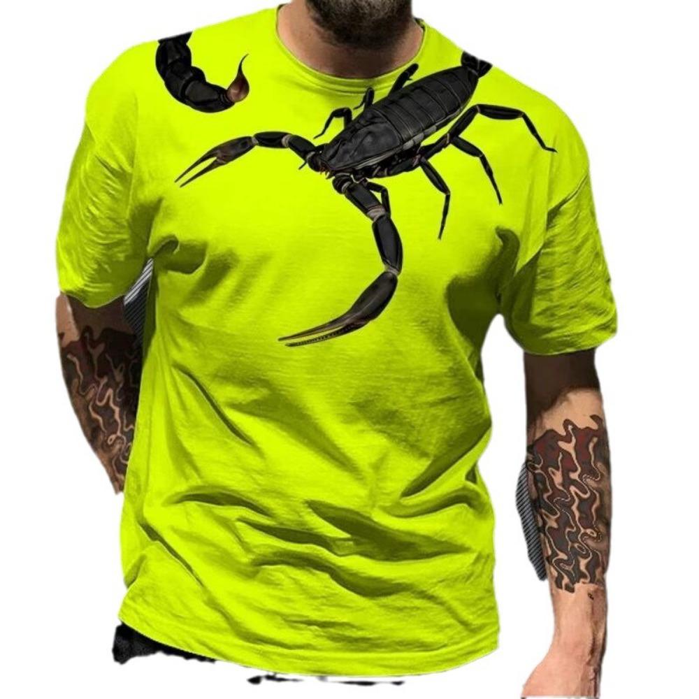 Men's Summer Short Sleeve Animal Scorpion 3D Printed T-shirt Fashion casual short sleeve Hip Hop street short sleeve T-shirt