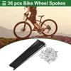 1 Set 14G 195mm Lungime Spițe Bicicletă Nipluri Oțel Carbon Negru Universal