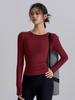 Backless Quick-Dry Slim Fit Long Sleeve Sports Top for Pilates & Yoga (Spring/Autumn)