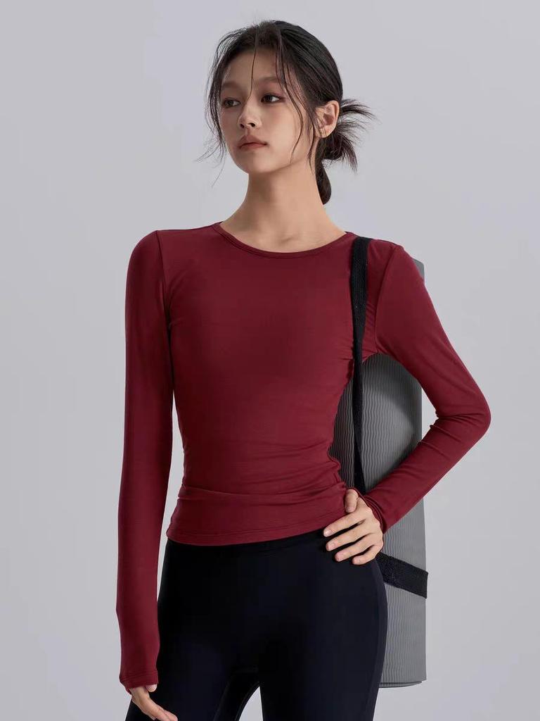 Backless Quick-Dry Slim Fit Long Sleeve Sports Top for Pilates & Yoga (Spring/Autumn)