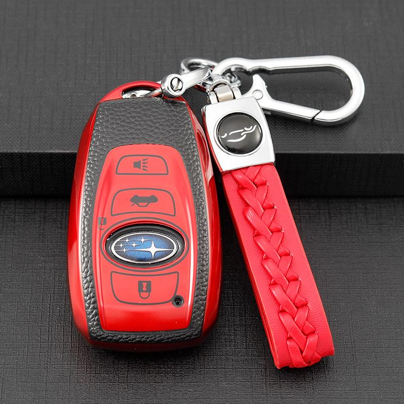 Subaru Forester Outback XV Legacy BRZ Smart Key Case - Premium Autoschlüsselhülle mit Schnalle