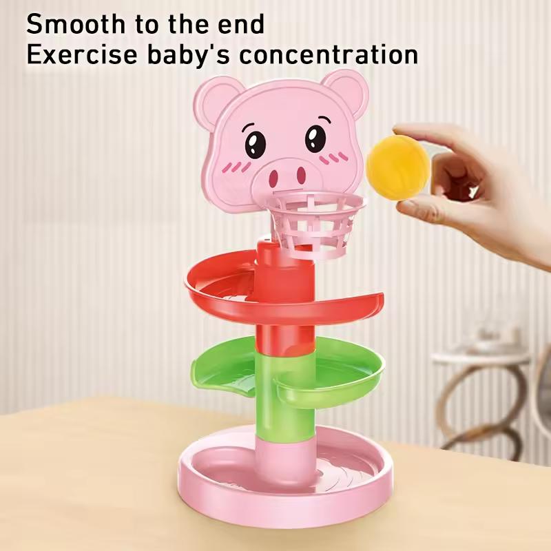 Children's fun track sliding ball spinning music shooting stacking baby early education educational toys children's gifts