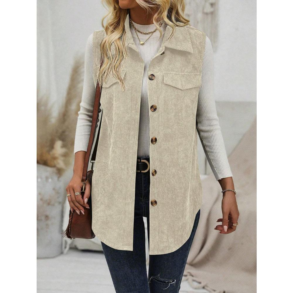 Spring and Autumn Women's Waistcoat, Lapel Cardigan, Casual Commuting Women's Vest