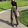 2022 herbst Fashion zipper Baggy Cargo Hosen Frauen hohe taille Sweatpant Hosen Vintage Straße Taschen Breite Bein Gerade Jeans