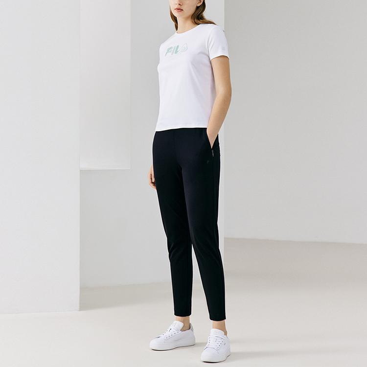 New FILA Knitted Sweatpants Women's Jet Black F11W132657F-BK