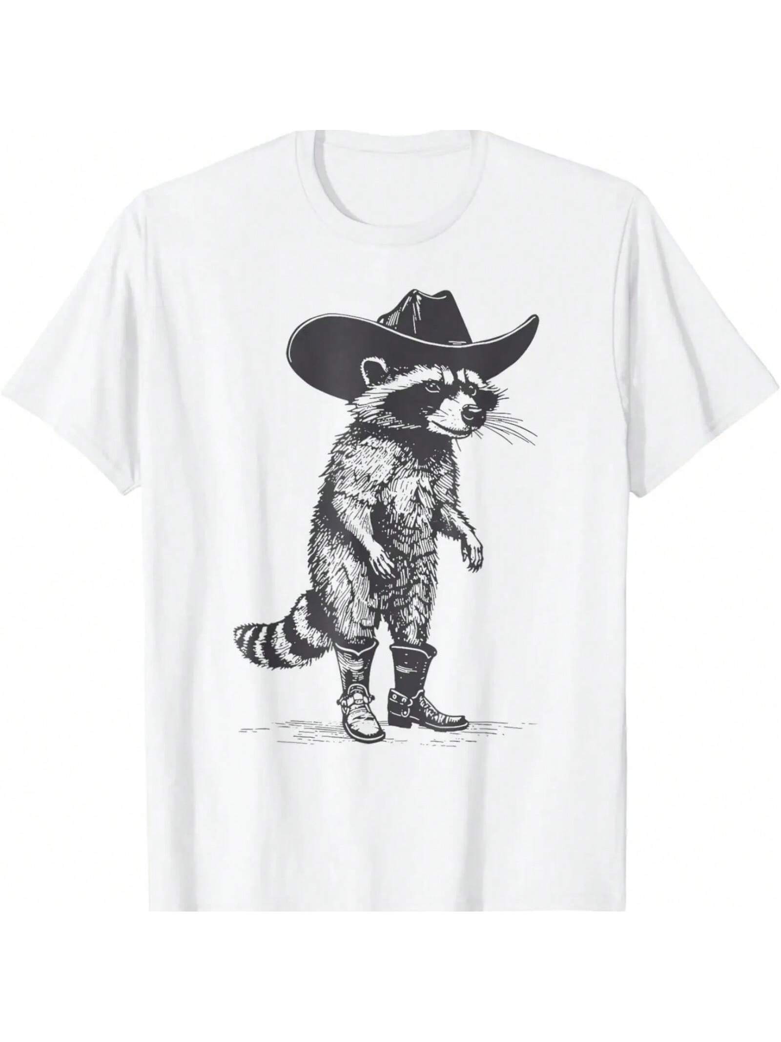 Винтажная футболка Raccoon Cowboy Cowgirl Trash Panda Western Country S разноцветный