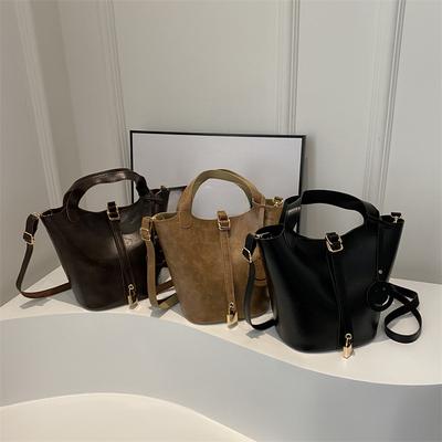 Bucket Bag New Retro Niche Bag Fashion Trendy Texture Handbag Women's Bag Fashionable Crossbody Bag Urban