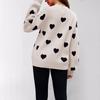 Winter new Valentine's Day love pullover women's knitted sweater women's large size loose sweater women