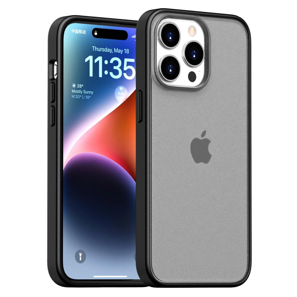 For iPhone 15 Pro Max Case Skin Feel Frosted PC+TPU Protective Phone Cover