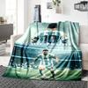 Football Messi Personalized Text Blanket Gift Customizable Blanket Soft Warm Cozy Throw For Picnics Nap Bed Sofa Ideal for All Seasons