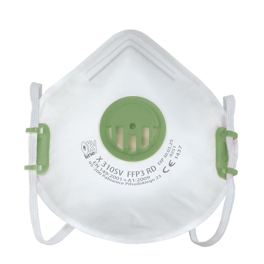 Mask With Filter Ffp3 With Valve Oxyline X 310 Sv Ffp3 RD Color White 1 Pcs