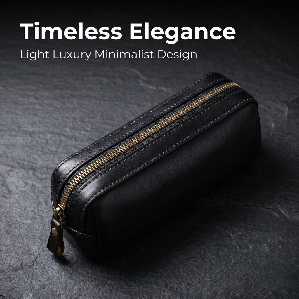 Retro Pleated Pencil Case & Coin Purse with Large Capacity and Hand-Painted European & American Design