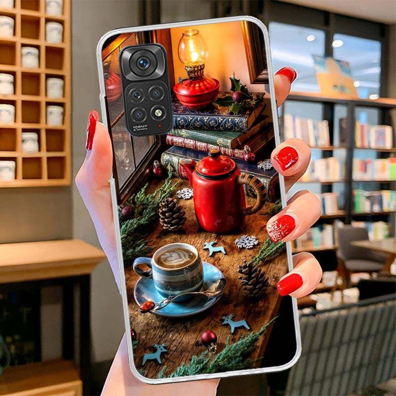 Winter Coffee Christmas Cover Phone Case For Xiaomi Redmi Note 15 14 13 12 11 10 Pro Plus 14S 12S 11S 11T 11E 10S Soft Fundas Sh