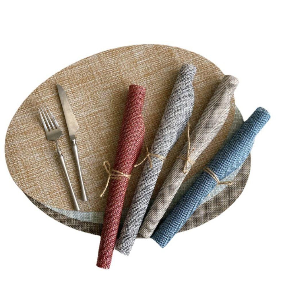 

PVC Table Mat Non-Slip Tableware Pad Cup Pad Elliptic Placemat Kitchen