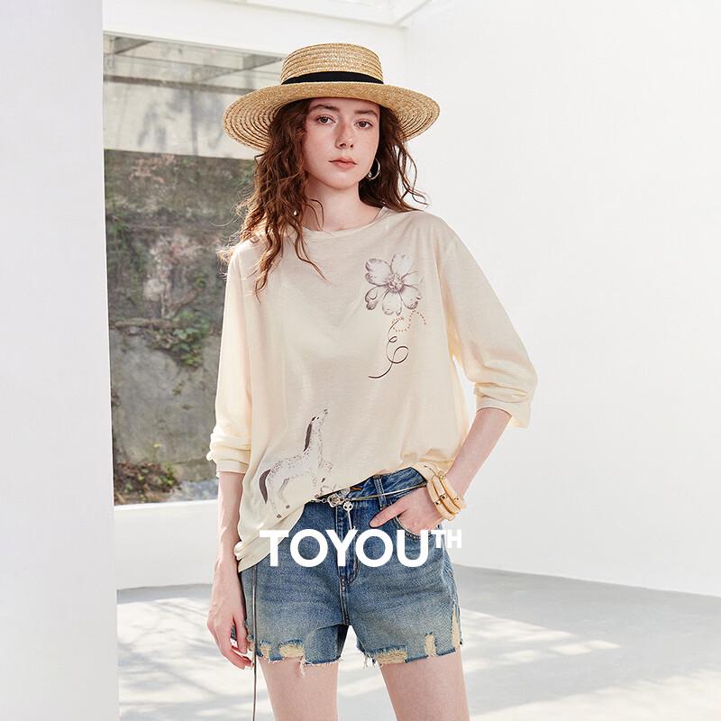 Chuyu Women s Lightweight Floral Print Long Sleeve T-Shirt XL