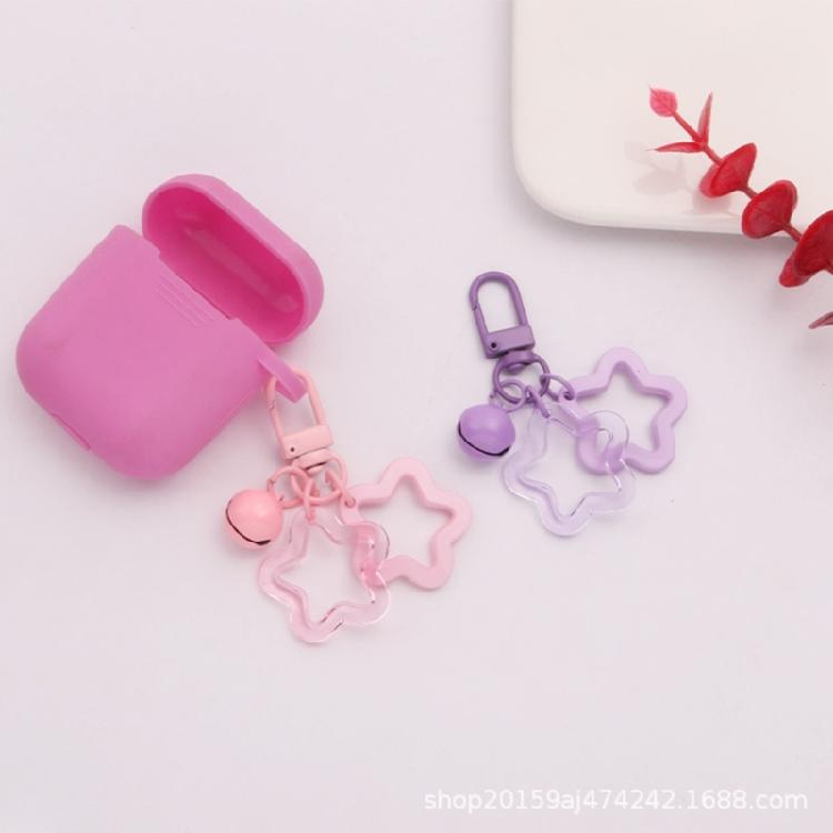 Star Bell Pendant Cute Keyring Hollow Star Charm Keychain Bag Pendant Keyholder
