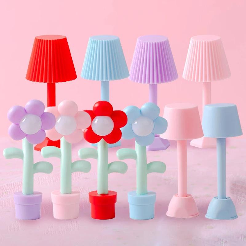 1:12 Dollhouse Miniature Led Night Light Floor Lamp Mini Desk Lamp Home Lighting Model Decor Toy Doll House Accessories
