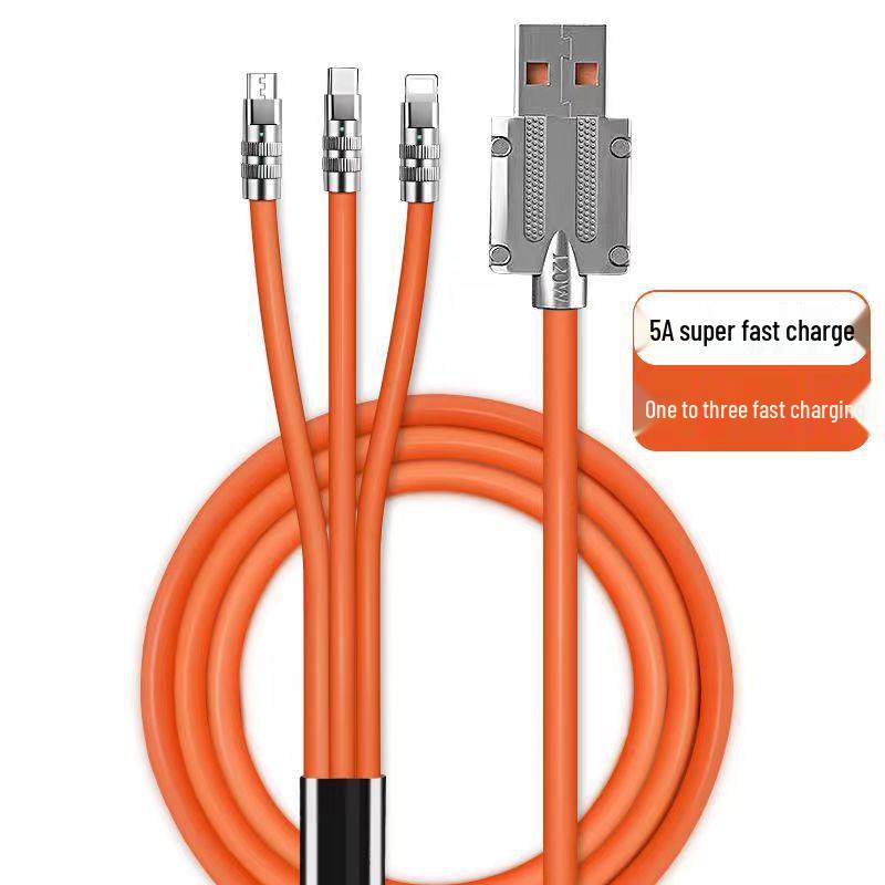120cm Zinc Alloy 3-in-1 Fast Charging Cable for Android & Type-C Devices 1.2m Fast Charging Cable королевский синий
