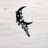 Moon Star Metal Wall Art Sculpture Sky Theme Decor for Bedroom Living Room Romantic Astronomy Gift