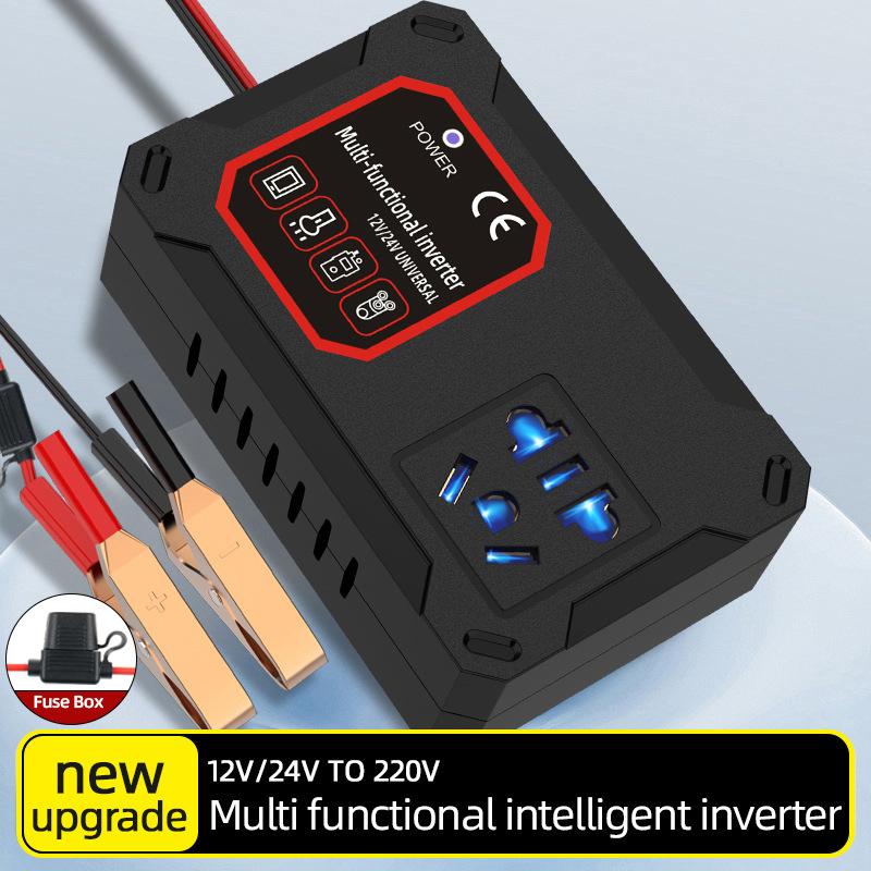 Car Power Inverter 200W 12V/24V To 220V Converter Charger Adapter Universal Socket Portable Vehicle-Mounted Home Auto Inverters