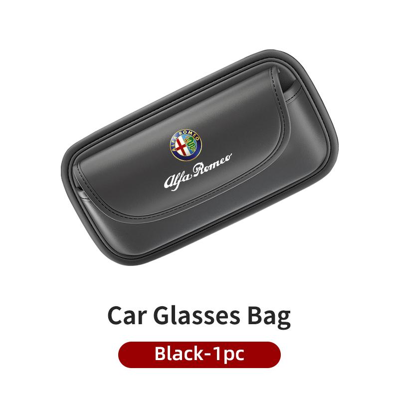 Car Sun Visor Glasses Clip Auto Multi-functional Leather Glasses Box  For Alfa Romeo Giulia Giulietta Stelvio 159 Mito Tonale