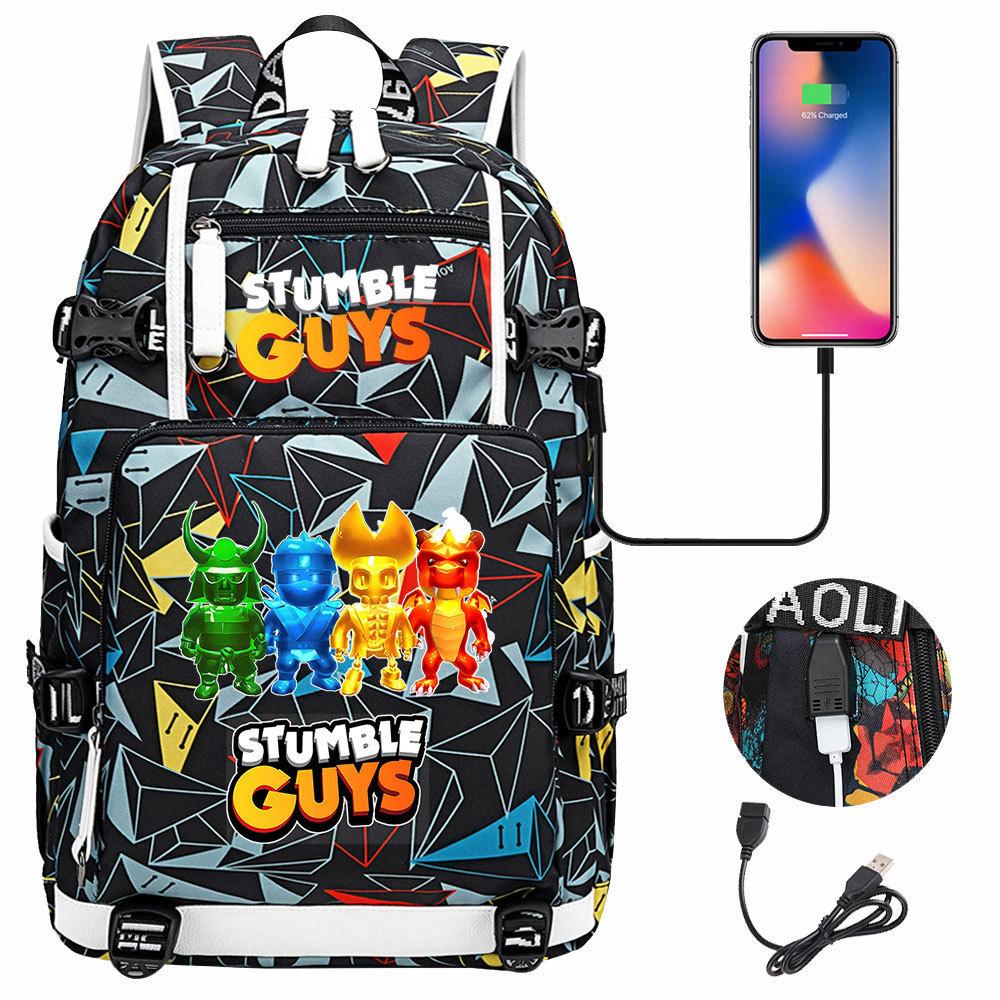 3 Piece School Backpack Set for Students Large Capacity Oxford Cloth Schoolbag with Shoulder Strap and Pencil Case
