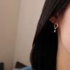 Earrings with Diamond Rectangular Tassels Asymmetric Temperament Personality Long Korean Earrings