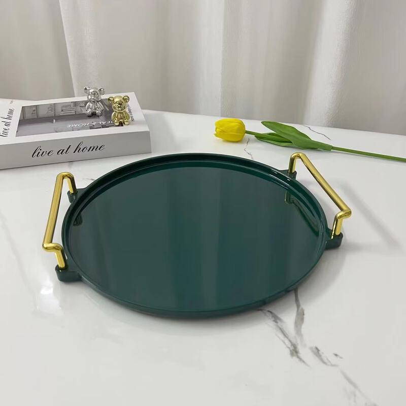 

Abay Acrylic Round Serving Tray with Gold Rim