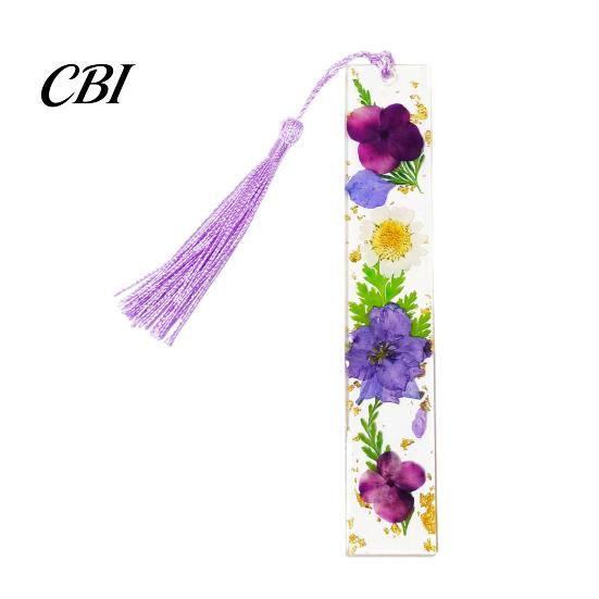 Unique Gift for Friends Dried Flower Resin Bookmarks with Tassels, Double-Sided Magnetic Durable Page Markers Book Lovers Friends, Pretty and Increase