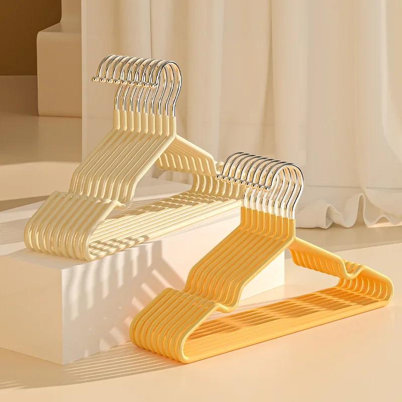 10pcs Metal Traceless No-slip Clothes Hangers, Durable Strong Clothes Racks, Household Space Saver for Organization of Bedroom