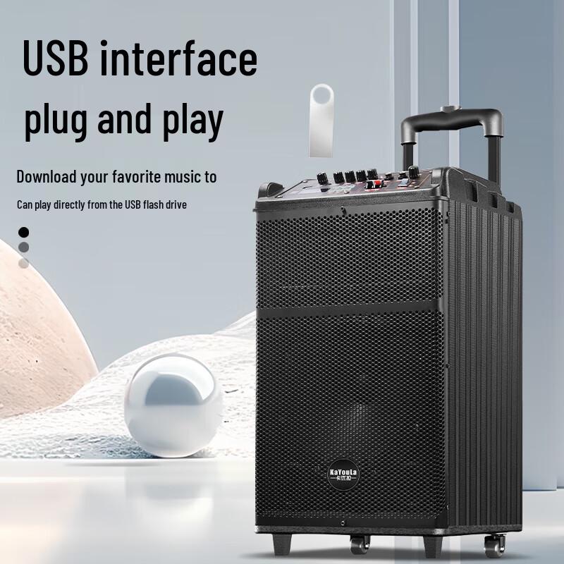 KaYouLa LG-60 Portable Outdoor Karaoke Bluetooth Trolley Speaker CN Plug (adapter Included)