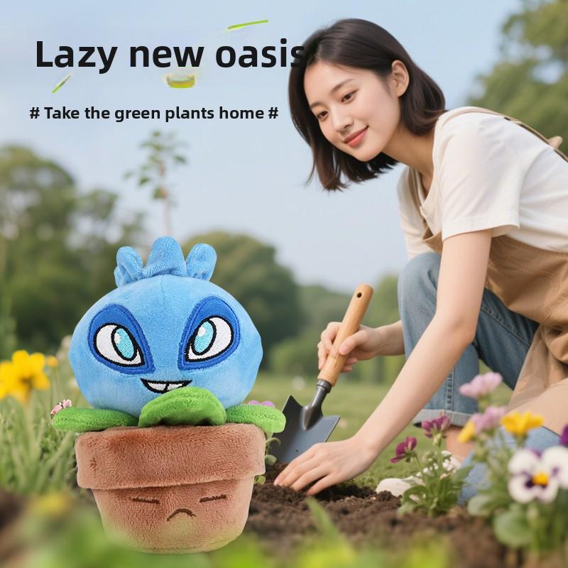 Plants Vs Zombies 2 Sonnenblume Erbsenschütze Topfpflanzen Plüschtier Puppe Kissen Spielzeug Figuren Weiches Kissen Geburtstagsgeschenke für Teenager