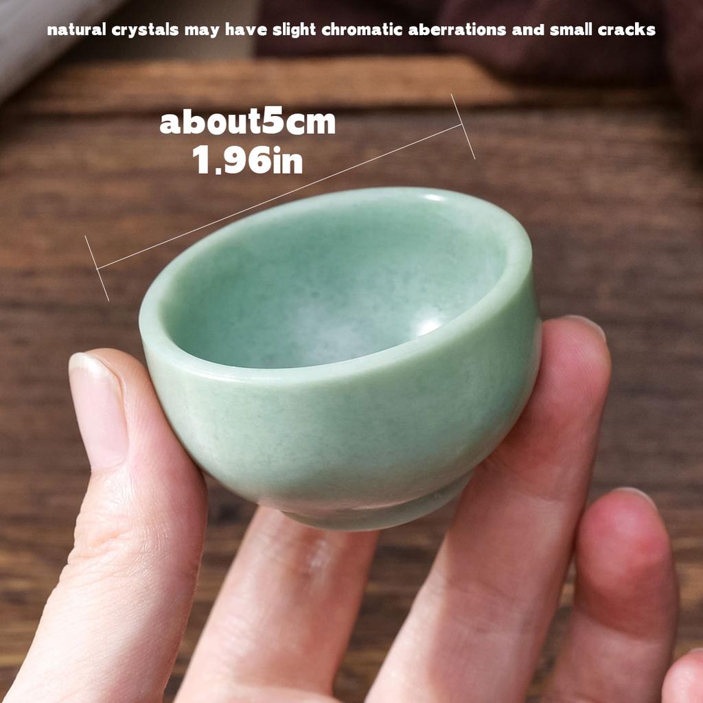 1pc Natural crystal original stone jade tea cup Kung fu cup white jade Xiuyan jade wine cup tea set Lantian jade cup amethyst